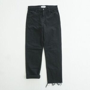 Carly Jean Los Angeles Chrissy Classic Black Denim Jeans Frayed Hem High Rise 9